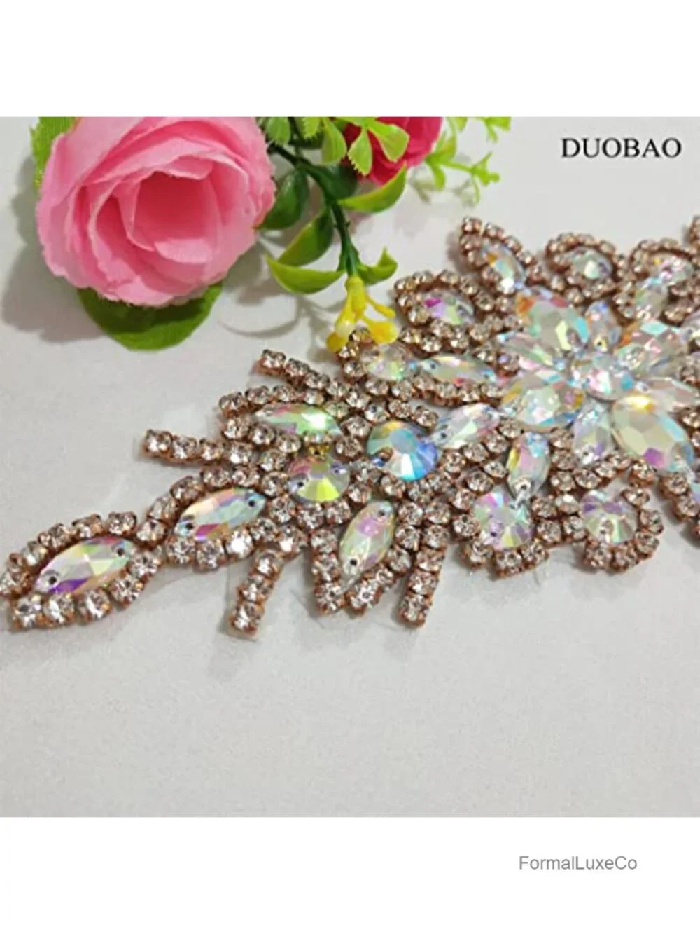 Rhinestone Applique Belt for Wedding Dress Sash Bridal Beaded Crystal Belt